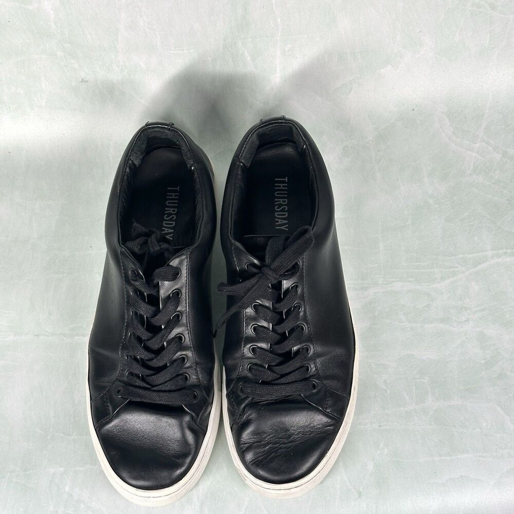 Thursday Shoes Everyday Leather Premium Low Top Sneakers Men's Size 10.5 Black - Picture 4 of 16